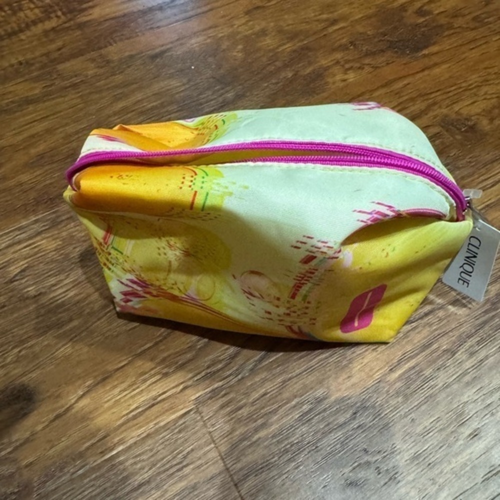 Clinique Colorful Cosmetic Pouch with Pink Zipper